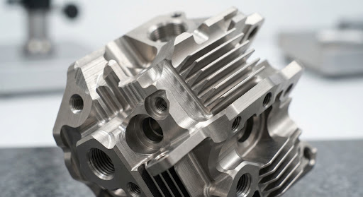 Freshly machined aluminum component